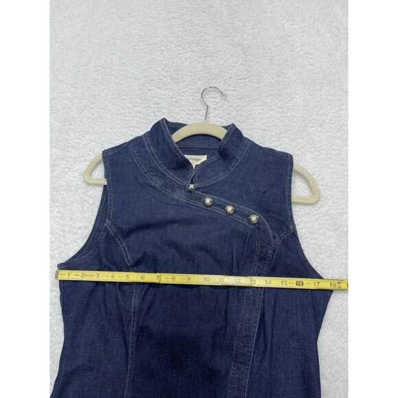 Anthropologie Porridge Midi Dress Women Denim Hardware Preppy Vacay Large NWT - Picture 7 of 12